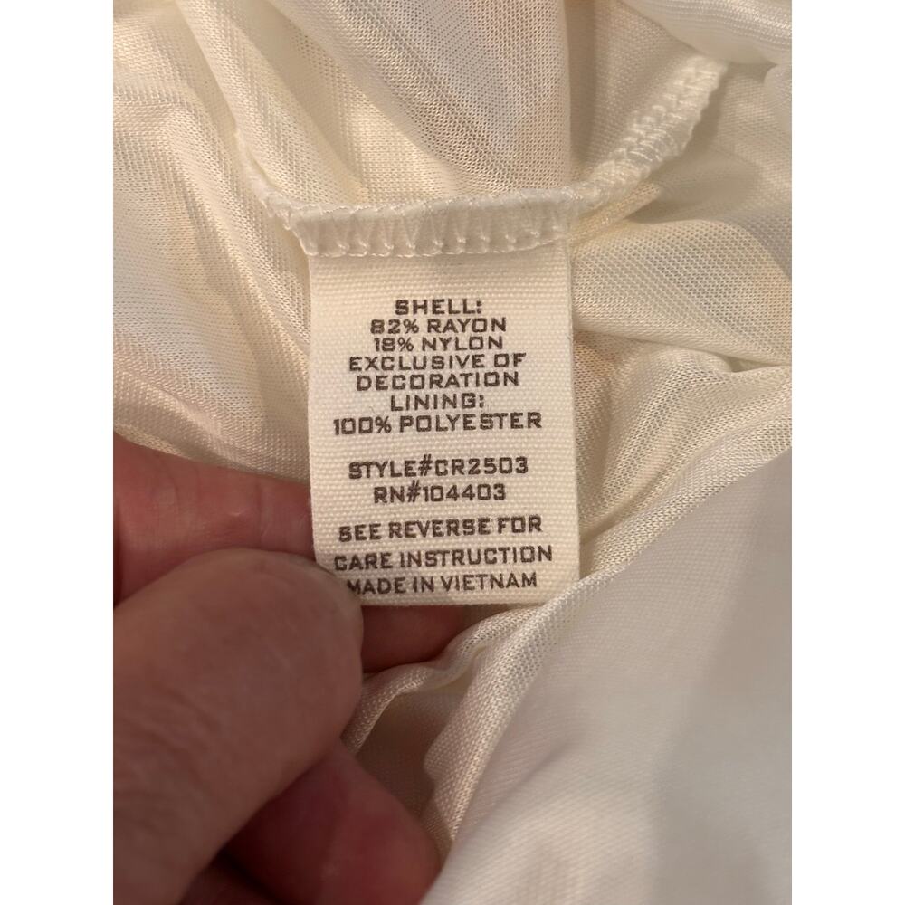 Blu Pepper women’s large white maxi sun dress with floral print blue trim NWT - Picture 10 of 11